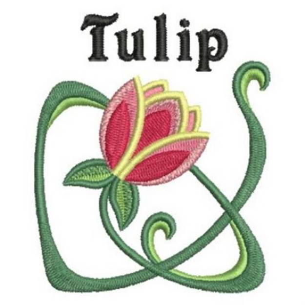 Picture of Art Nouveau Tulip Machine Embroidery Design