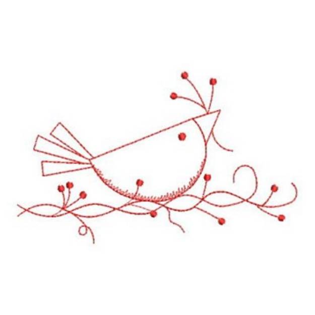 Picture of Country Crow Redwork  Machine Embroidery Design