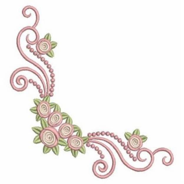 Picture of Corner Roses Machine Embroidery Design