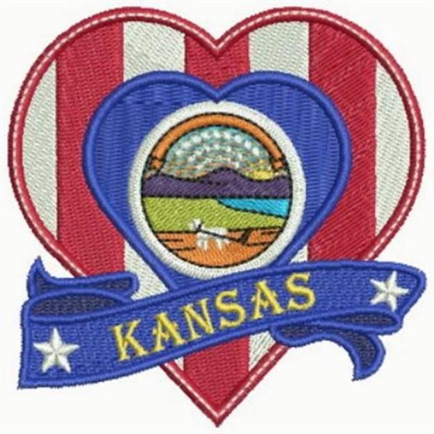 Picture of Patriotic Kansas Machine Embroidery Design