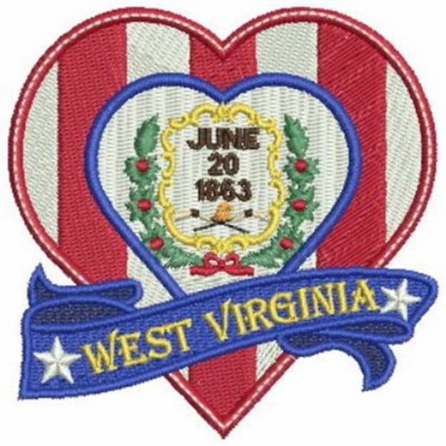 Picture of Patriotic West Virginia Machine Embroidery Design