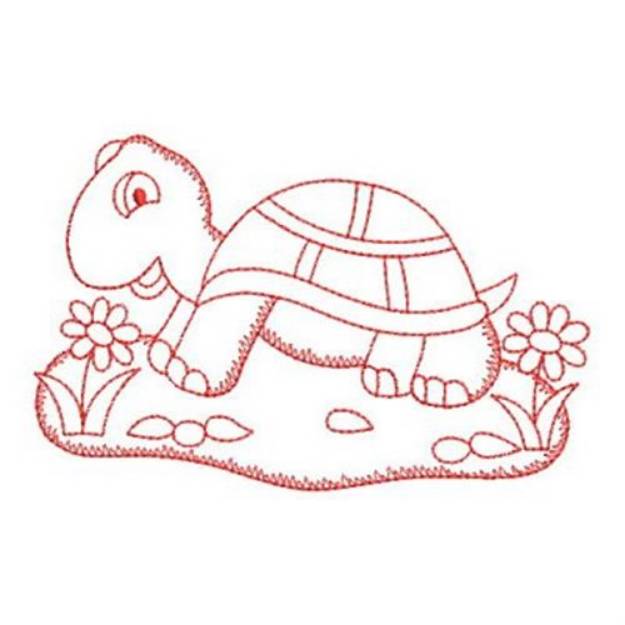 Picture of Redwork Cute Tortoise Machine Embroidery Design