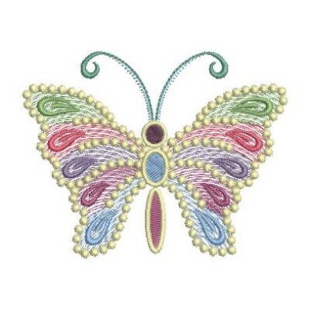 Picture of Fancy Colorful Butterfly Machine Embroidery Design