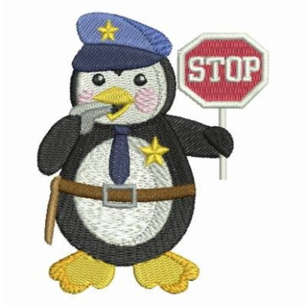 Picture of Penguin Policeman Machine Embroidery Design