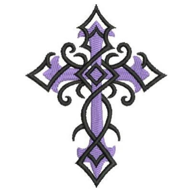 Picture of Purple Cross Machine Embroidery Design