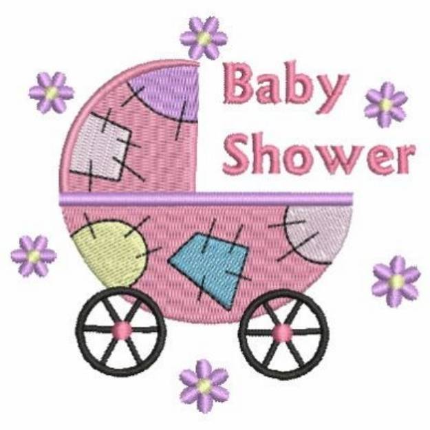 Baby Shower Carriage Machine Embroidery Design | Embroidery Library at ...