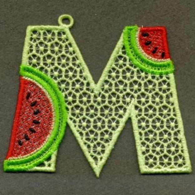 Picture of FSL Watermelon Alphabet M Machine Embroidery Design