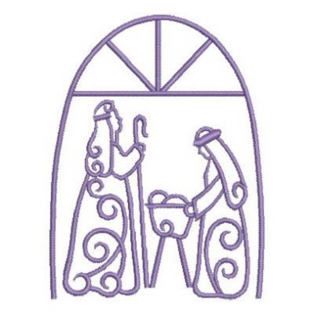 Picture of Nativity Outline Machine Embroidery Design