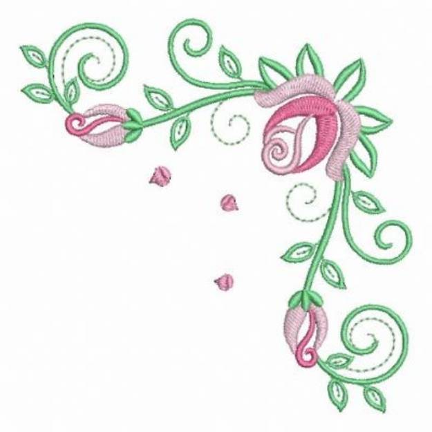 Corner Roses Machine Embroidery Design | Embroidery Library at ...