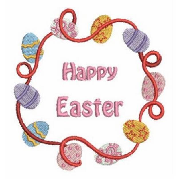 Picture of Easter Egg Wreath Machine Embroidery Design