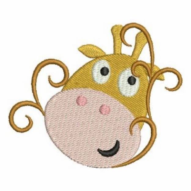 Picture of Swirly Giraffe Head Machine Embroidery Design