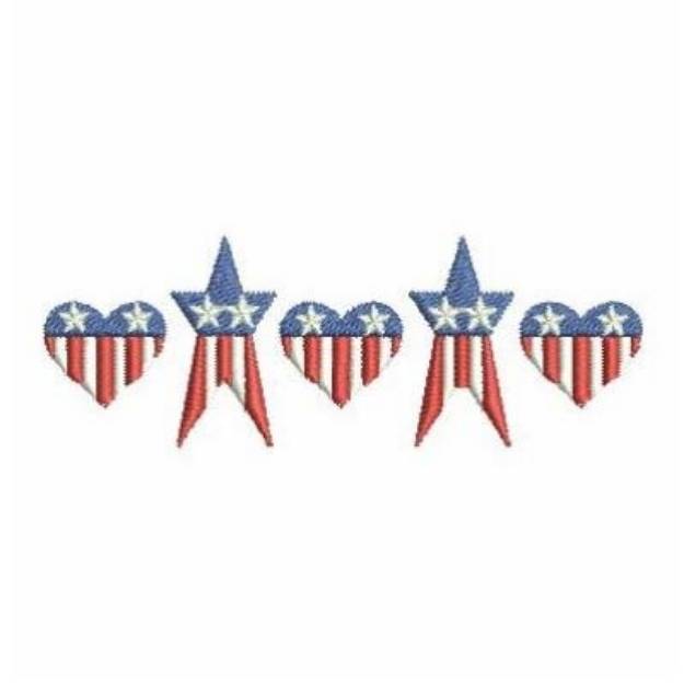 Patriotic Hearts & Stars Machine Embroidery Design | Embroidery Library ...