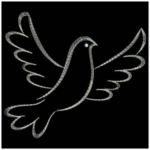 Picture of Dove Outline Machine Embroidery Design