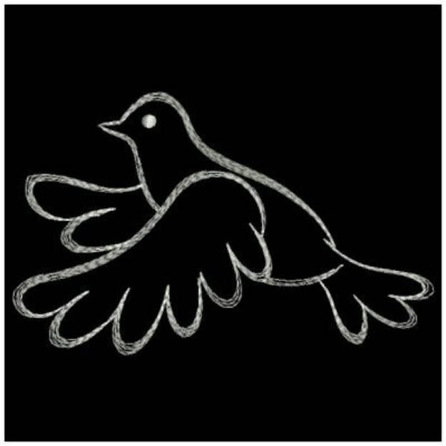 Picture of Flying Dove Outline Machine Embroidery Design