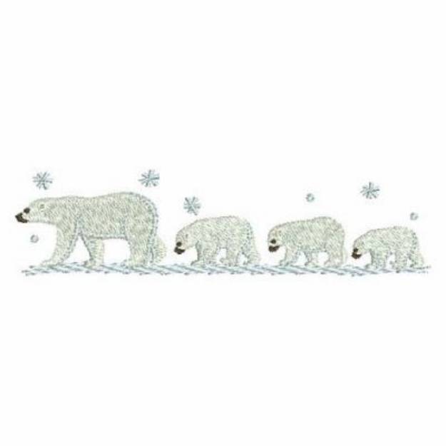 Picture of Polar Bear Family Border Machine Embroidery Design