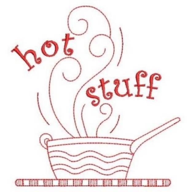 Picture of Redwork Kitchen Hot Stuff Machine Embroidery Design