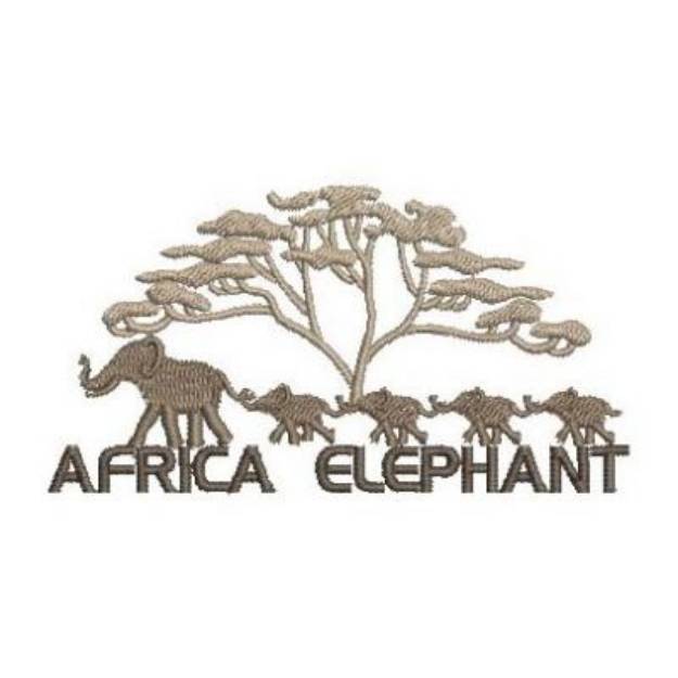 Picture of Africa Elephant Machine Embroidery Design