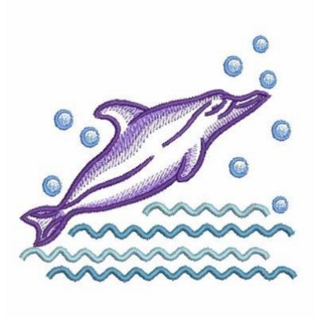 Picture of Sketched Dolphin Machine Embroidery Design