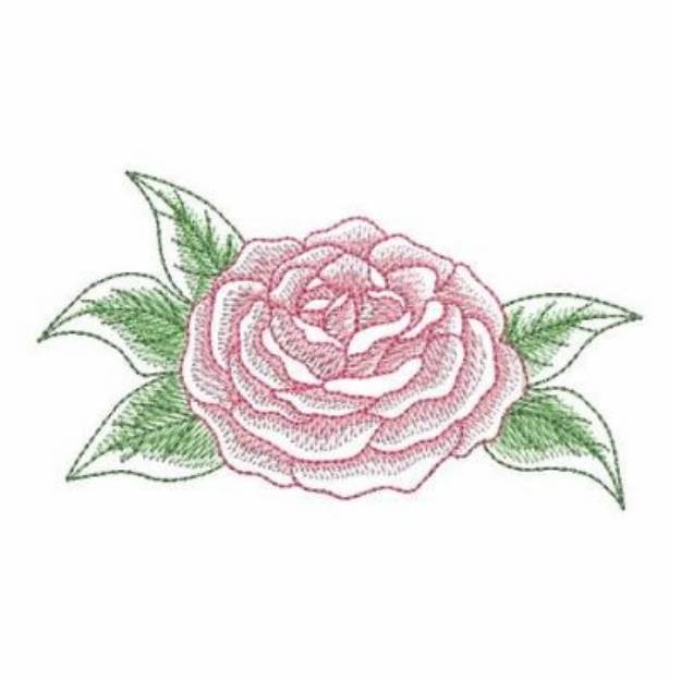 Picture of Sketched Camellia Machine Embroidery Design