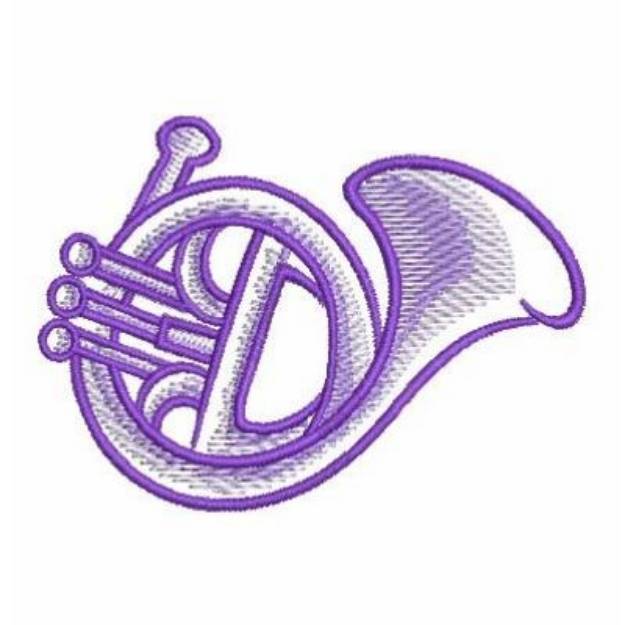 Picture of Purple French Horn Machine Embroidery Design