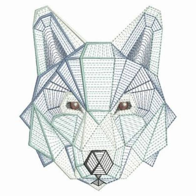 Picture of Origami Wolf Head Machine Embroidery Design