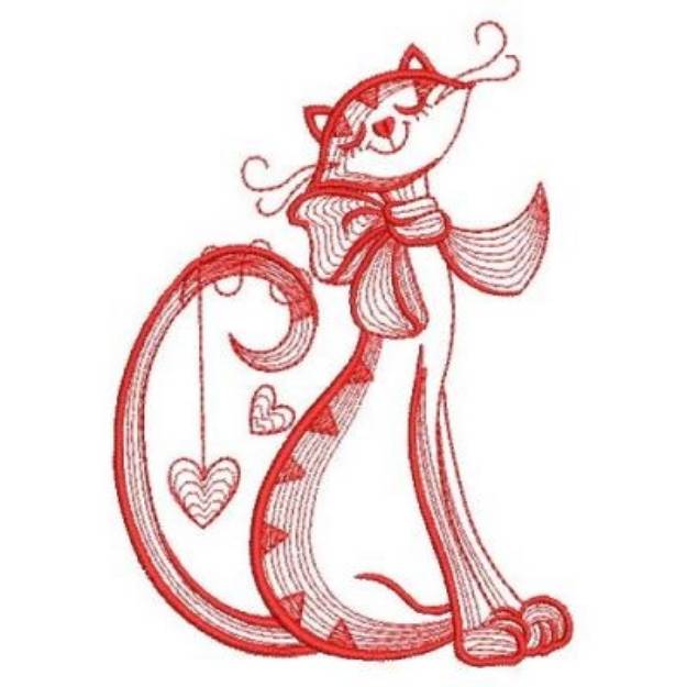 Picture of Valentine Cat Machine Embroidery Design