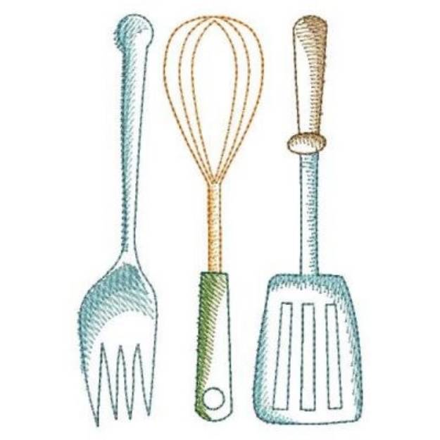 Picture of Kitchen Utensils Machine Embroidery Design