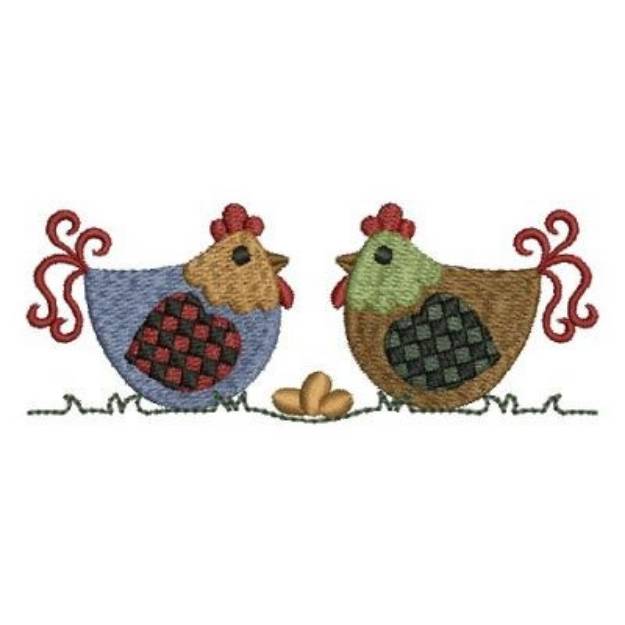 Picture of Country Chickens Machine Embroidery Design