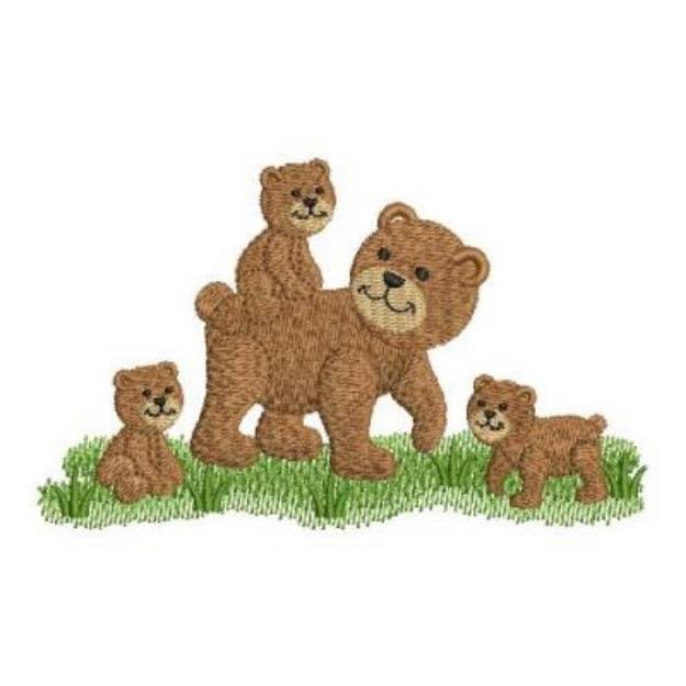 Picture of Mama Bear & Cubs Machine Embroidery Design