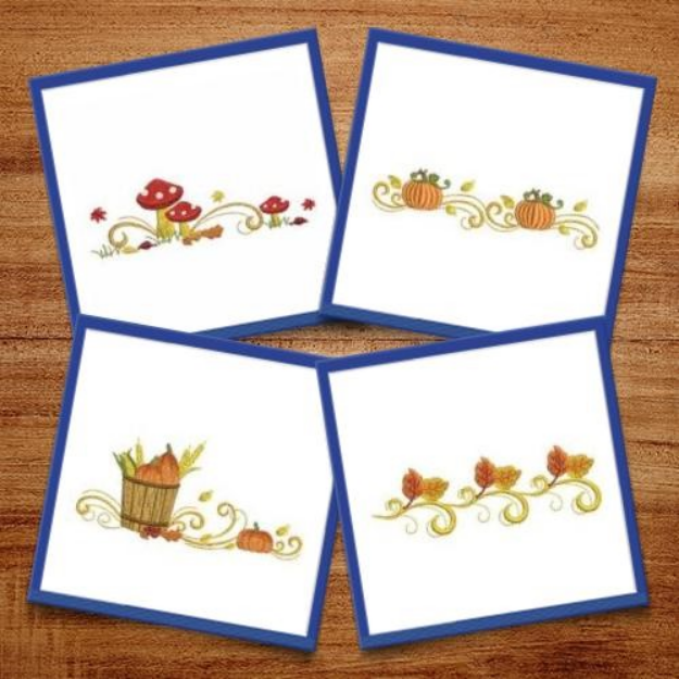 Picture of Autumn Borders Embroidery Design Pack