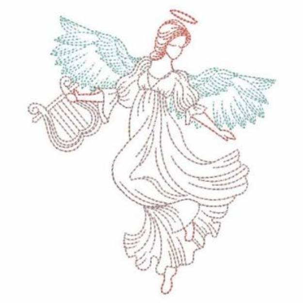 Picture of Harp Angel Machine Embroidery Design