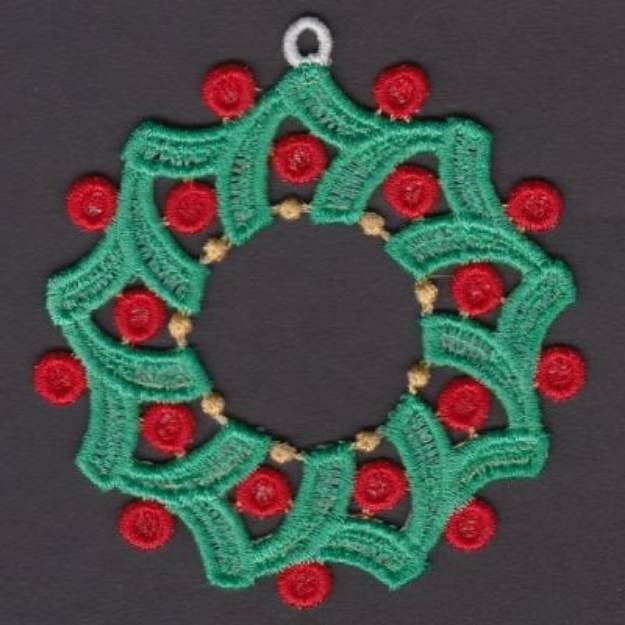 Picture of FSL Holiday Wreath Machine Embroidery Design