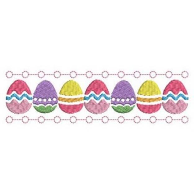 Picture of Easter Egg Border Machine Embroidery Design