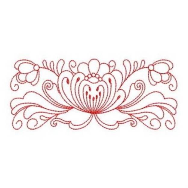 Heirloom Redwork Flower Border Machine Embroidery Design | Embroidery ...