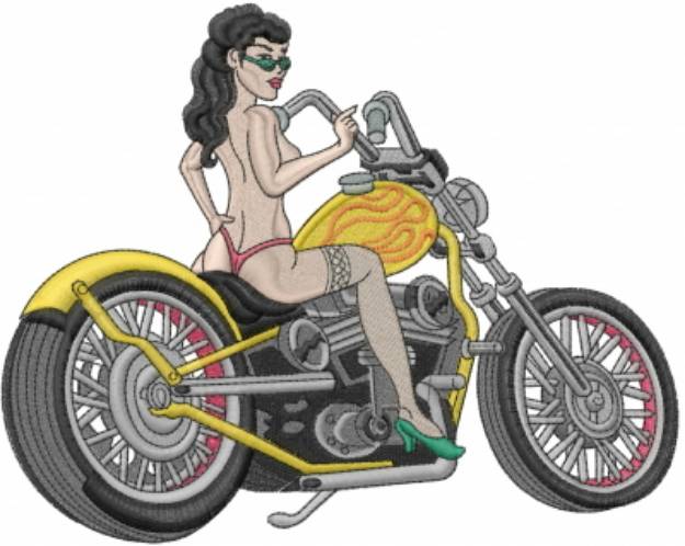 Picture of Sexy Girl On Motorcycle