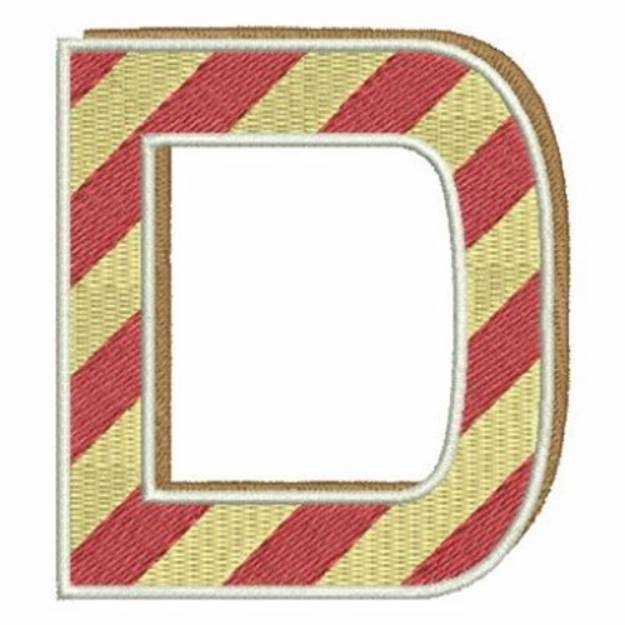 Picture of Christmas Alphabet Letter D Machine Embroidery Design