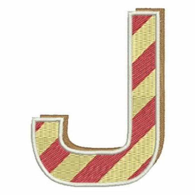 Picture of Christmas Alphabet Letter J Machine Embroidery Design