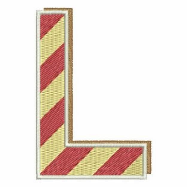 Picture of Christmas Alphabet Letter L Machine Embroidery Design