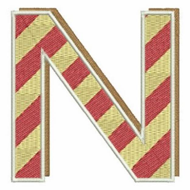 Picture of Christmas Alphabet Letter N Machine Embroidery Design