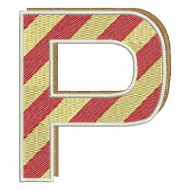 Picture of Christmas Alphabet Letter P Machine Embroidery Design