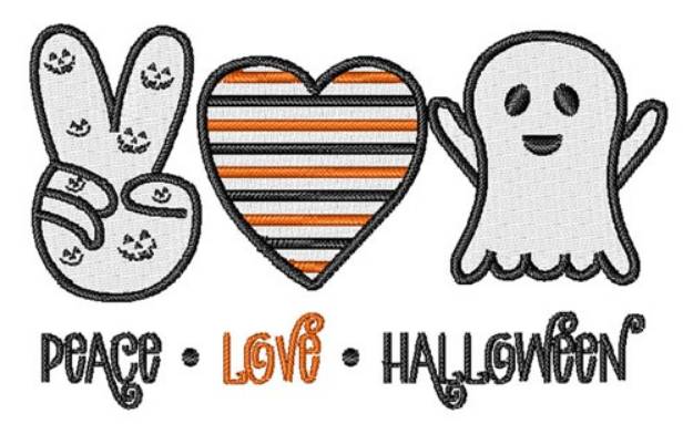 Picture of peace love halloween 3 Machine Embroidery Design