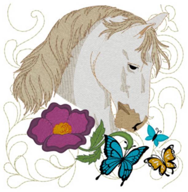 Picture of Lipizzaner Quilt Square Machine Embroidery Design