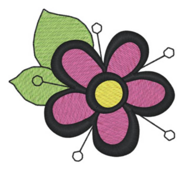 Picture of Flower Accent Machine Embroidery Design