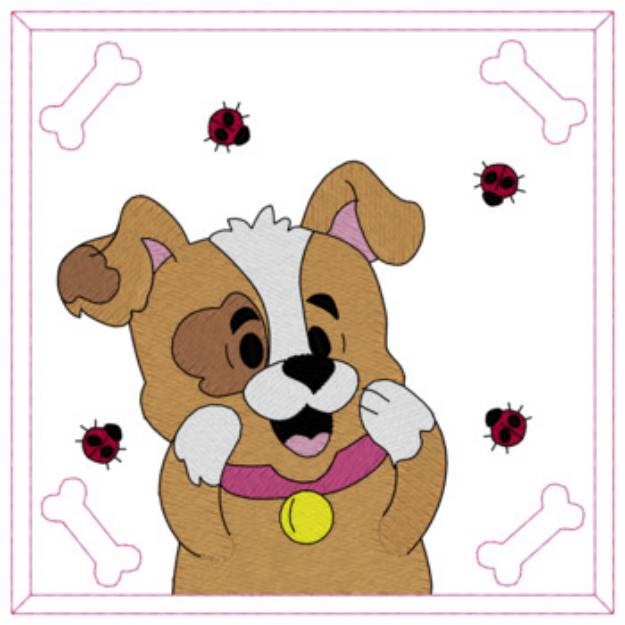 Picture of Ladybug Puppy Machine Embroidery Design