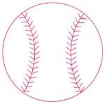 Picture of Baseball Outline Run Stitch Machine Embroidery Design