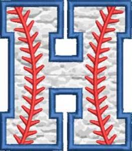 Picture of Applique Baseball 'H' 