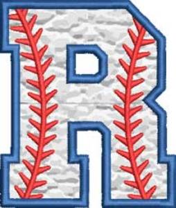 Picture of Applique Baseball 'R' 