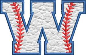 Picture of Applique Baseball 'W' 