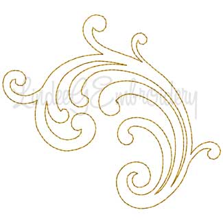 Decorative Swirl Design #6 - 5-pass Bean st. (4.4 x 3.9-in)