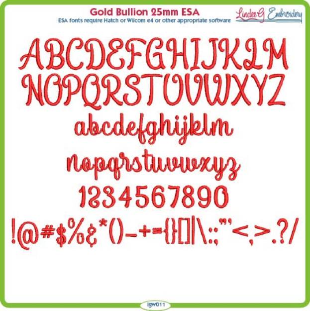 Picture of Gold Bullion 25mm ESA Font